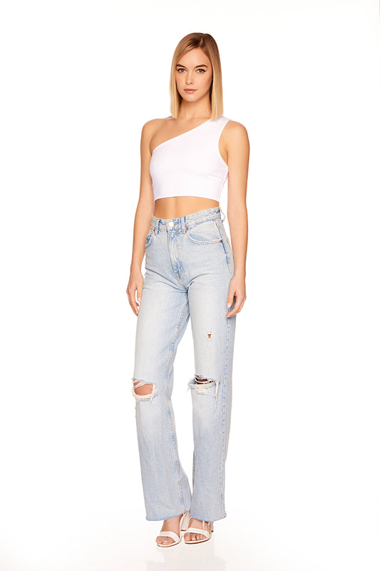 essential one shoulder crop top